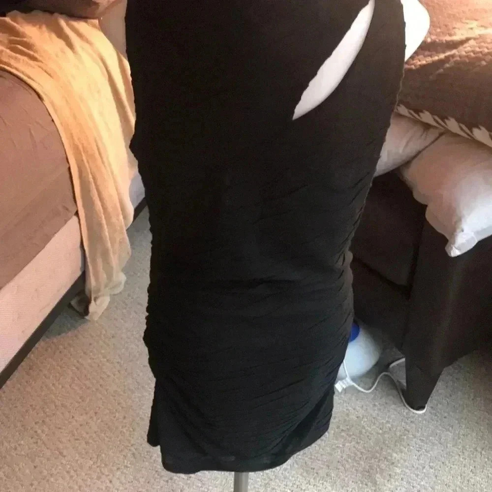 Black ruffled Arden B size L dress - Picture 5 of 5